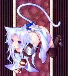  animal_ears blue_eyes boots cat_ears final_fantasy final_fantasy_ix fingerless_gloves gloves kuja long_hair male minatosaiga silver_hair solo tail thigh-highs thighhighs trap 