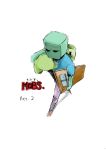  1boy carrying cover cover_page creeper kkkkkkkkkry looking_at_viewer minecraft simple_background white_background zombie_(minecraft) 