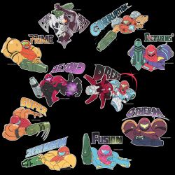  absurdres armor assault_visor black_background blue_visor commentary_request copyright_name dark_suit_(metroid) full_armor gravity_suit_(metroid) green_visor highres kristallion light_suit_(metroid) metroid metroid_(creature) metroid_dread metroid_fusion metroid_larva metroid_prime_1 metroid_prime_2:_echoes metroid_prime_3:_corruption metroid_prime_4:_beyond multicolored_armor normal_suit_(metroid) orange_visor ped_suit power_armor power_suit_(metroid) purple_visor sa-x samus_aran simple_background super_metroid varia_suit 