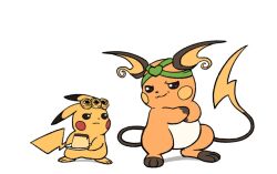  commentary cosplay crossed_arms dio_brando dio_brando_(cosplay) food giorno_giovanna giorno_giovanna_(cosplay) headband holding holding_plate jojo_no_kimyou_na_bouken kabutom_ue_shi no_humans pikachu plate pokemon pokemon_(creature) pudding raichu smile smirk smug stardust_crusaders vento_aureo 