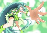  _eyes bike_shorts breasts brown_eyes choker cure_march cure_march_(cosplay) deego_(omochi_bazooka) dgo dress frog_hair_ornament green green_background green_dress green_hair hair_ornament hair_tubes kochiya_sanae long_hair magical_girl open_mouth ponytail precure shorts_under_skirt skirt smile smile_precure! snake solo standing tiara touhou tri_tails very_long_hair wrist_cuffs yellow yellow_eyes 
