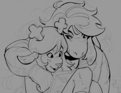  2025 2d 2girls animal_ears anthro antlers body_fur buck_teeth commentary deer deer_ears deer_girl deltarune digital_media duo english_commentary female female_only grey_background jacket lizard lizard_girl long_hair long_sleeves mammal monochrome monster monster_girl multiple_girls noelle_holiday pants reindeer reindeer_girl reptile reptile_girl scalie shirt simple_background sketch skirt susie_(deltarune) teeth unfinished upper_body utdr_(toby_fox) yeagrave yuri 