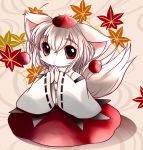  animal_ears colored hat highres inubashiri_momiji japanese_clothes looking_at_viewer short_hair solo tail tokin_hat touhou wolf_ears wolf_tail yume_shokunin 