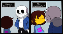  1boy 1other 2024 2d ambiguous_gender aqua_background black_shorts blue_jacket blue_shirt brown_hair child comic comic_sans dialogue_box digital_media double_horizontal_stripe duo english_text fanamation frisk_(undertale) grey_hood hands_in_pockets highres hood hood_down hooded_jacket horizontal-striped_clothes human humanoid jacket long_sleeves male monster monster_boy open_clothes open_jacket pink_stripes sans_(undertale) sequential shirt short_hair shorts simple_background single_vertical_stripe skeleton standing striped_clothes striped_shirt striped_shorts teeth text two-tone_shirt undead undertale upper_body utdr_(toby_fox) vertical-striped_clothes vertical-striped_shorts white_shirt white_stripes 