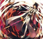  aoki aoki_(fumomo) black_hair code_geass code_geass_hangyaku_no_lelouch_r2 hat highres holding lelouch_lamperouge male outstretched_arm red_eyes solo sword uniform weapon 