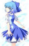  blue_eyes blue_hair cirno dress from_behind highres ice ice_wings solo touhou toukaze_koori wings 