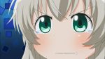  blue_background green_eyes gununu haiyore!_nyaruko-san nyarlathotep_(nyaruko-san) parody screencap silver_hair style_parody tears 