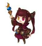 chibi dress hair_ornament heterochromia holding mage magician open_mouth original potion purple_eyes purple_hair ran_system simple_background solo twintails violet_eyes wand white_background yellow_eyes 