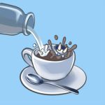  cirno coffee cup joey_(lilinjunyi) lowres milk solo spoon touhou 