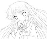  absurdres angel_beats! highres lineart long_hair looking_at_viewer monochrome solo tachibana_kanade transparent_background yume_shokunin 
