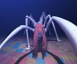  blue_eyes doll doll_joints game_cg glowing glowing_eye koyama_hirokazu long_hair mahou_tsukai_no_yoru mannequin multiple_arms red_hair redhead solo spider spoilers 