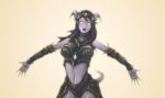  armor draenei highres horns open_mouth outstretched_arms purple_hair rebell solo spread_arms tail warcraft world_of_warcraft 