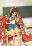  chair chalkboard classroom desk japanese_clothes kimono original school_uniform sitting tears 