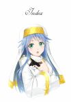  :o blue_hair blush bust cat character_name green_eyes habit hood index long_hair nun robe saty-rokuji sphinx_(index) to_aru_majutsu_no_index 