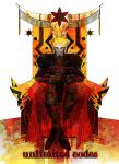  armor bad_id blonde_hair earrings fate/stay_night fate/unlimited_codes fate_(series) gilgamesh jewelry male mpn red_eyes sitting solo throne 