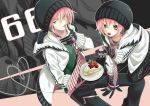  cake food gloves green_eyes hat headphones pink_hair shinwa vocaloid vy2 