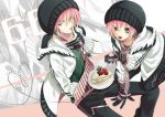  cake food gloves green_eyes hat headphones pink_hair shinwa vocaloid vy2 