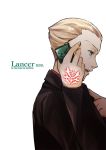  blonde_hair blue_eyes cellphone command_spell fate/zero fate_(series) formal iroha_(shiki) kayneth_archibald_el-melloi male phone solo suit white_background 