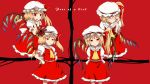  :t anger_vein annoyed ascot blonde_hair blush clone dress expressionless expressions fang flandre_scarlet four_of_a_kind_(touhou) hand_on_own_chest hand_on_own_face hands_on_hips happy hat hat_ribbon heart heart_wings highres looking_at_viewer multiple_girls multiple_persona open_mouth pout red red_background red_eyes ribbon sad short_hair side_ponytail simple_background sinzan skirt skirt_set smile tears touhou wings 