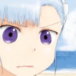  asymmetrical_bangs bangs blue_hair face fin_e_ld_si_laffinty gununu meme parody purple_eyes rinne_no_lagrange solo tsucchie violet_eyes 