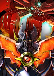  commentary_request electricity embers getter_emperor getter_robo getter_robo_arc glowing glowing_eyes highres looking_at_viewer mazinger_(series) mazinkaiser mazinkaiser_(robot) mecha mecha_focus no_humans red_eyes robot science_fiction straight-on super_robot upper_body yellow_eyes yukita021204 