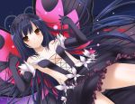  accel_world black_hair blush dress gloves jpeg_artifacts kuro_yuki_hime long_hair nakajima_yuka nopan red_eyes wings 