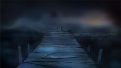  arrapso bridge fog highres horizon lake lake_of_voices light_particles morning no_humans non-web_source outdoors scenery self-datamine sunrise 