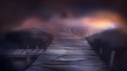  arrapso bridge fog highres lake lake_of_voices large_variant_set light_particles morning no_humans non-web_source outdoors scenery self-datamine sunrise variant_set 