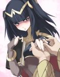  ario black_eyes black_hair blush bodysuit book bracelet breasts fire_emblem fire_emblem:_kakusei hair_ornament jewelry proposal ring sarja see-through solo 