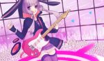  :d bad_id bunny guitar holding hoodie instrument long_hair machino_koyoi open_mouth purple_eyes purple_hair rabbit smile solo thigh-highs thighhighs violet_eyes vocaloid yuzuki_yukari 