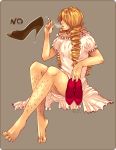  barefoot blonde_hair chibiaksus cigarette crossdressinging dress drill_hair full_body hair_over_one_eye hairy_legs high_heels long_hair male one_piece sanji shoes sitting smoking solo swimsuit 