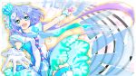  :d absurdres aoki_lapis blue_eyes blue_hair diamond gloves headphones highres long_hair microphone open_mouth outstretched_hand scarf skirt smile solo tourmaline vocaloid white_gloves x0017z 