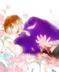  brown_hair closed_eyes eyes_closed fate/zero fate_(series) flower highres jacket laughing male purple_jacket solo toma_&#8242;&#65299;&#8245; toma_&prime;?? toma_'3' toma_ã¢â‚¬â²ã£æ’â»ã¥â€¡âªã¢â‚¬ã¯â½âµ toma_â€²?? uryuu_ryuunosuke 
