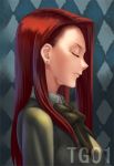  aozaki_touko bow closed_eyes earrings eyes_closed jewelry kara_no_kyoukai long_hair profile red_hair redhead solo taii_gp01 young 