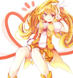  :q aizawa_riku bad_id bike_shorts blonde_hair cure_peace kise_yayoi long_hair magical_girl ponytail precure shorts_under_skirt skirt smile_precure! solo tiara tongue v yellow_eyes 