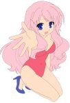  1girl baka_to_test_to_shoukanjuu blue_eyes breasts highres himeji_mizuki legs long_hair photoshop pink_hair smile solo thighs vector_trace 