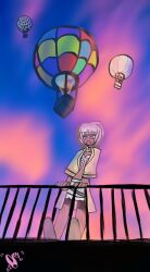  aircraft danganronpa_(series) danganronpa_v3:_killing_harmony highres hot_air_balloon looking_down non-web_source sunrise white_hair yonaga_angie 