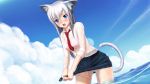  animal_ears catgirl original panties seifuku shirakawa_mayo tail underwear water wet 