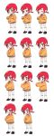  absurdres blush chibi hair_ornament highres hino_akane long_hair ponytail precure red_eyes red_hair redhead school_uniform short_hair skirt smile smile_precure! solo sweater third_arm tima 