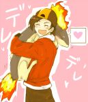  heart hug jingo_kajiki pokemon pokemon_(game) pokemon_gsc pokemon_hgss quilava silver_(pokemon) smile 