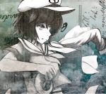  anchor black_hair eruza hat highres murasa_minamitsu sailor sailor_hat short_hair solo touhou 