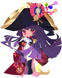 1girl alternate_costume artist_request ascot bicorne black_boots blue_hat blush boots branch closed_mouth full_body game_cg hat highres houraisan_kaguya jeweled_branch_of_hourai knee_boots long_hair long_sleeves non-web_source official_art pants petal_print pink_eyes purple_hair self-datamine shirt smile solo tohotopia touhou transparent_background very_long_hair white_ascot white_pants white_shirt 