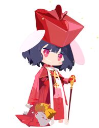  1girl alternate_costume animal_ears artist_request black_hair blush cane coat cross full_body game_cg gloves grin hand_on_own_hip hat headwear_request highres holding holding_cane inaba_tewi looking_at_viewer medium_hair non-web_source official_art open_clothes open_coat pink_eyes rabbit rabbit_ears rabbit_girl red_coat red_gloves red_hat self-datamine smile solo tohotopia touhou transparent_background 