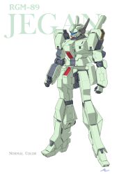  aoi_onion blue_visor char's_counterattack character_name commentary_request earth_federation earth_federation_space_forces english_text exposed_internal_machinery gundam highres jegan mecha mobile_suit no_humans original radio_antenna redesign robot science_fiction signature white_background 