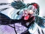  alric flower gothic long_hair looking_at_viewer rose rozen_maiden sketch solo suigintou very_long_hair wings 