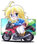  ben-tou chibi kawasaki motor_vehicle motorcycle norio_(459factory) shaga_ayame vehicle 