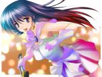  alric blurry bokeh breasts depth_of_field long_hair looking_at_viewer lynn_minmay macross macross:_do_you_remember_love? open_mouth smile solo 