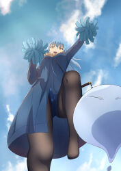  black_pantyhose blue_hair feet legs pantyhose rimuru_tempest slime_(substance) tensei_shitara_slime_datta_ken 