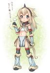  :&lt; armor blonde_hair blue_eyes boots breasts cleavage drill elbow_gloves gloves hairband kirin_(armor) monster_hunter navel original solo thigh-highs thigh_boots thighhighs translated translation_request yuuryuu_nagare 