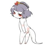  chibi kemonomimi_mode kiguchiko lowres nude purple_hair red_eyes snake_tail solo tail touhou yasaka_kanako 